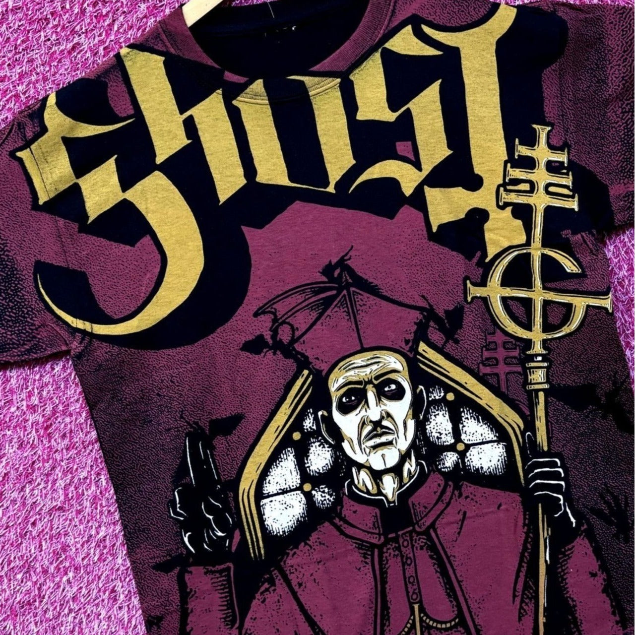 Ghost Papa Emeritus II Goth Metal All Front Tee XS