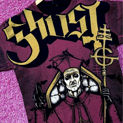 Ghost Papa Emeritus II Goth Metal All Front Tee XS