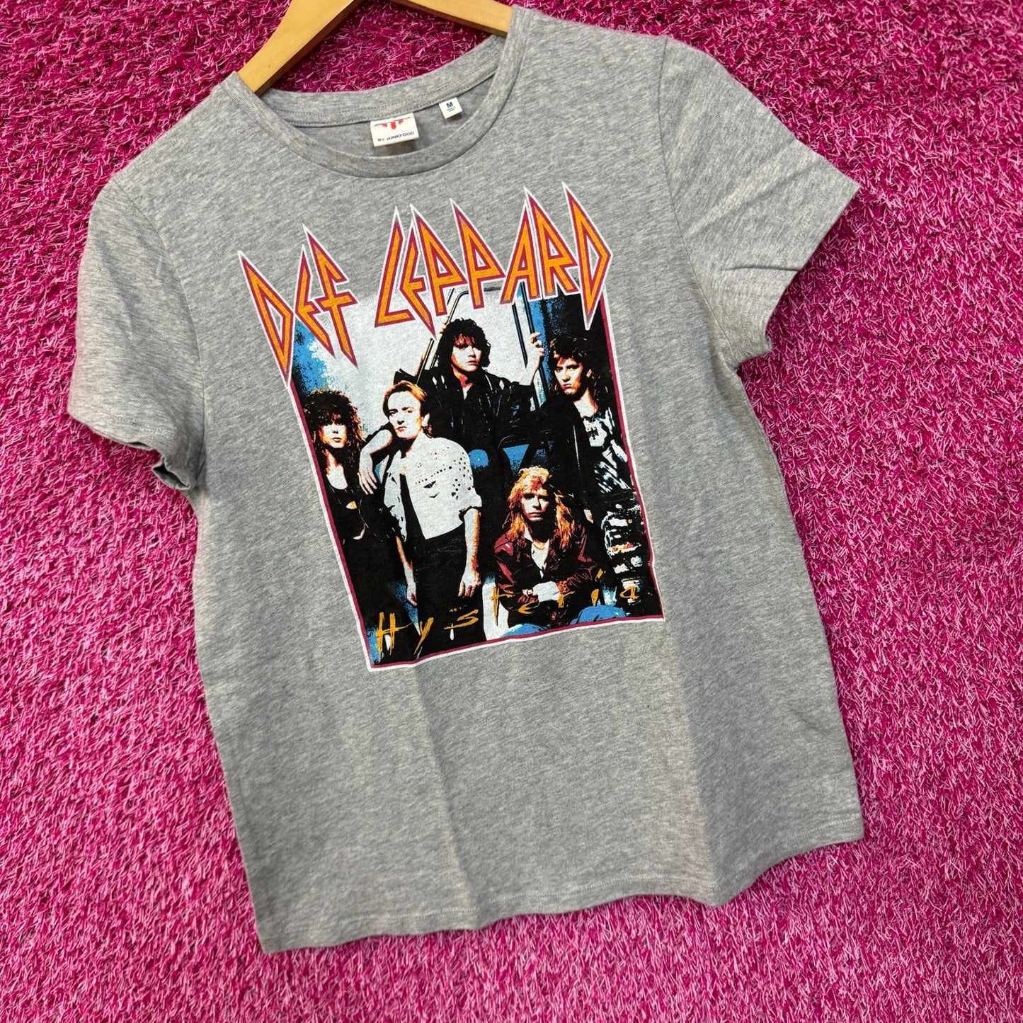Def Leppard Hysteria Tour Poster Women’s Metal Band Top M