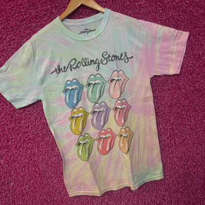 The Rolling Stones Hot Lips Pop Art Rock Pastel Tie Dye M