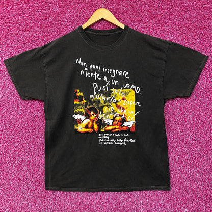 Angel Cherubs Painting Mineral Wash T-Shirt XL