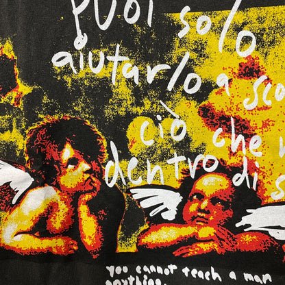 Angel Cherubs Painting Mineral Wash T-Shirt XL