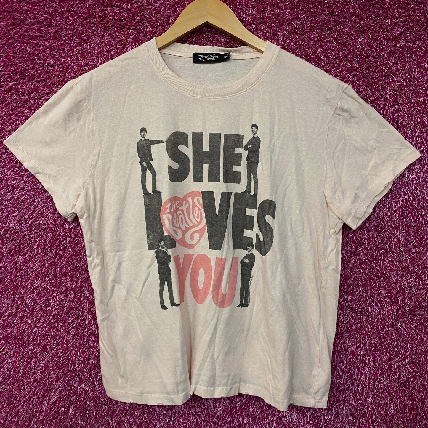 Junk Food The Beatles She Loves You Women's Vintage Style Tee Large