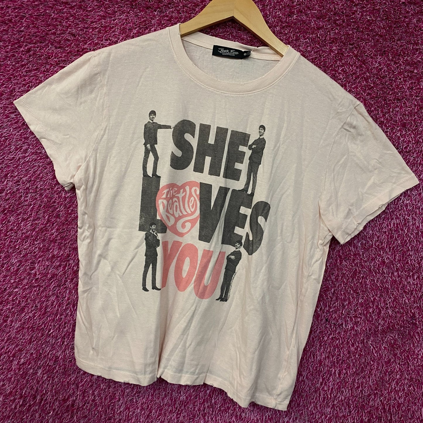 Junk Food The Beatles She Loves You Women's Vintage Style Tee Large