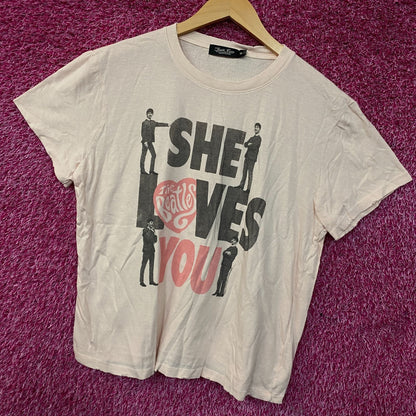 Junk Food The Beatles She Loves You Women's Vintage Style Tee Large