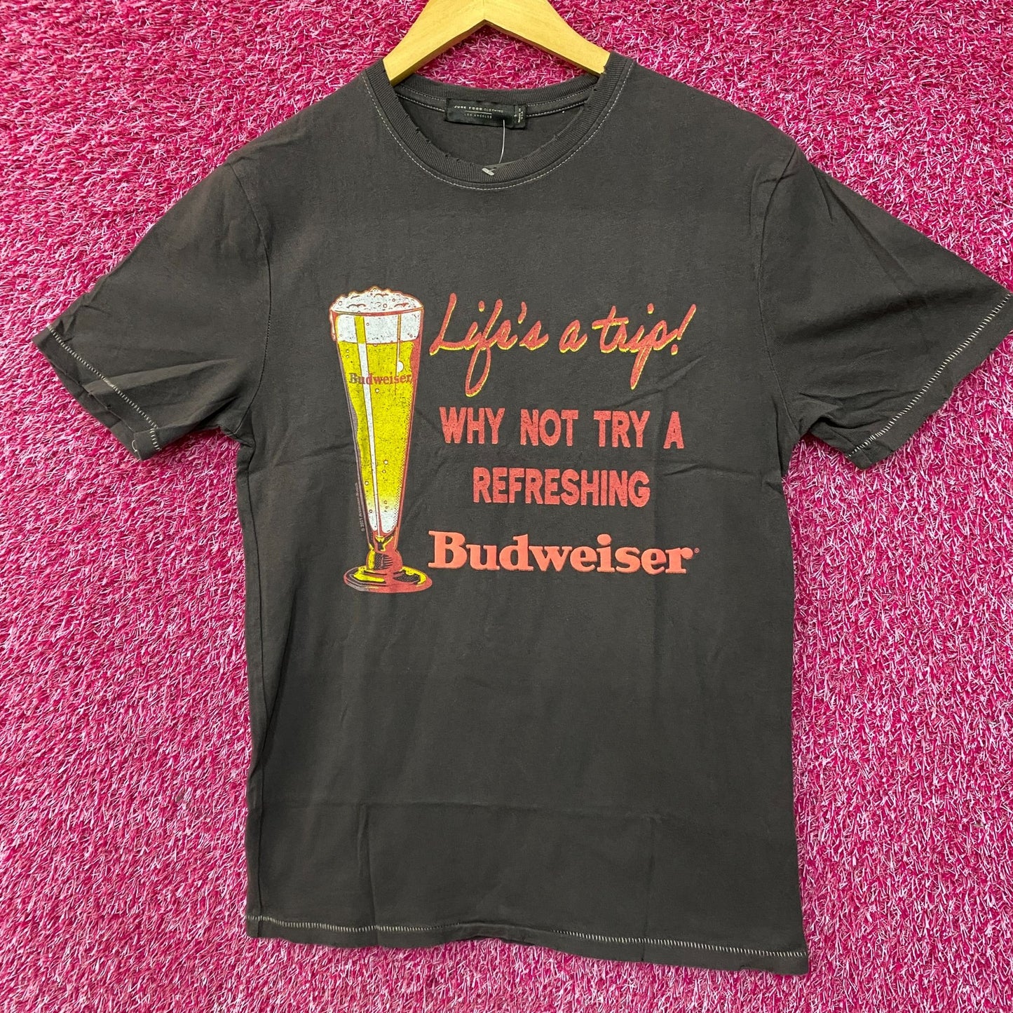 Junk Food Budweiser Life's a Trip Vintage Style Graphic T-Shirt Small
