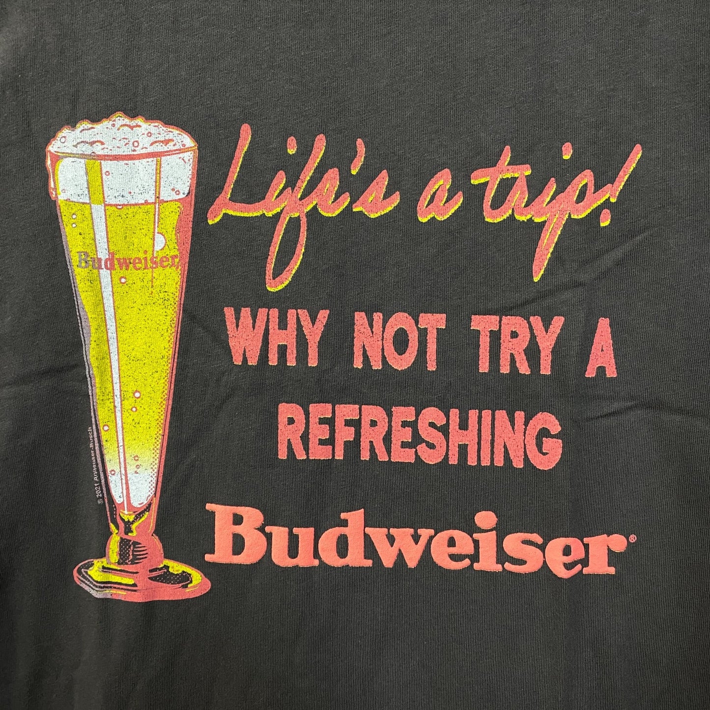 Junk Food Budweiser Life's a Trip Vintage Style Graphic T-Shirt Small