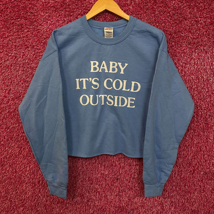Junk Food "Baby It's Cold Outside" Cropped Crewneck Sweatshirt Small