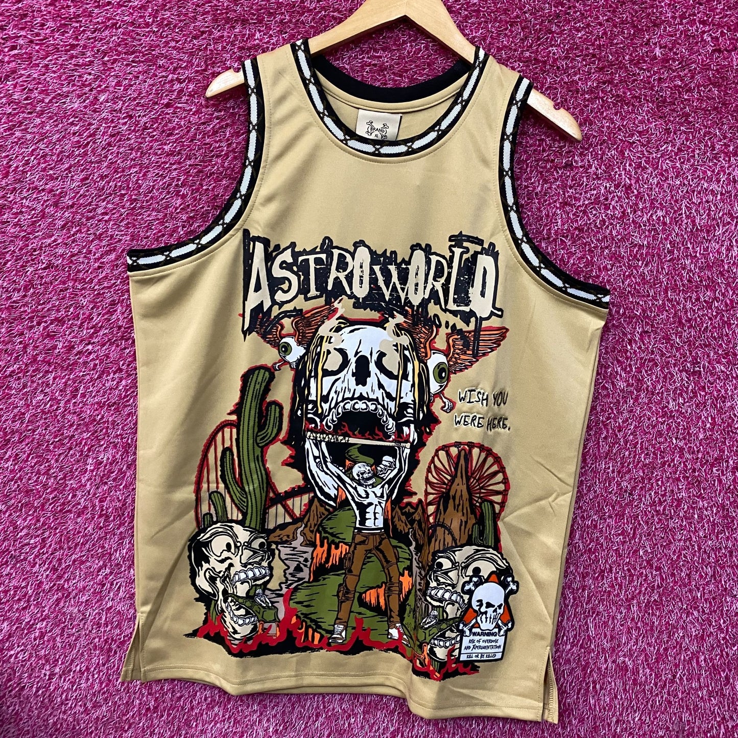 Brand X Travis Scott Astroworld Wish You Were Here Basketball Jersey XL