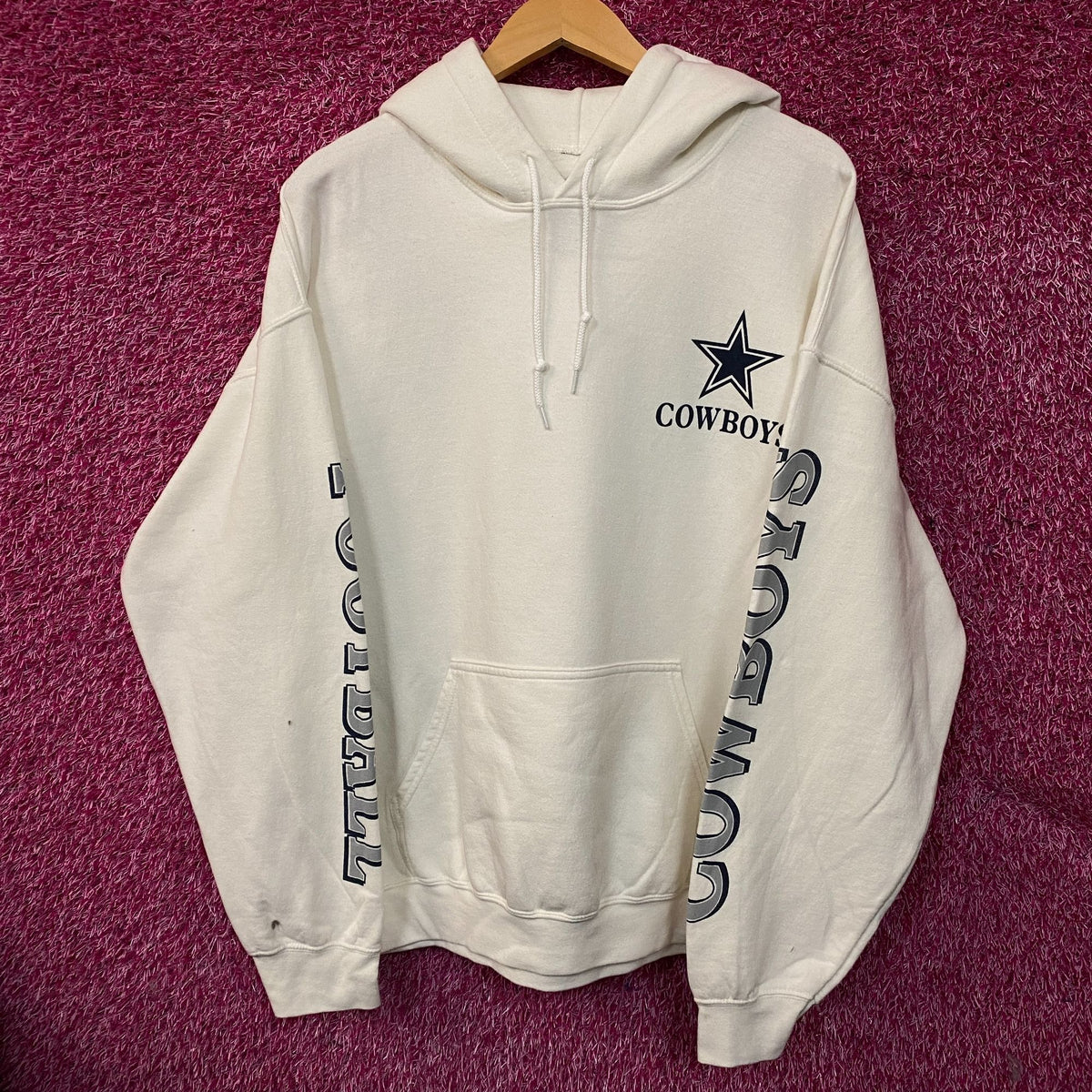 Junk Food Clothing Dallas Cowboys  WHite Hoodie size Large