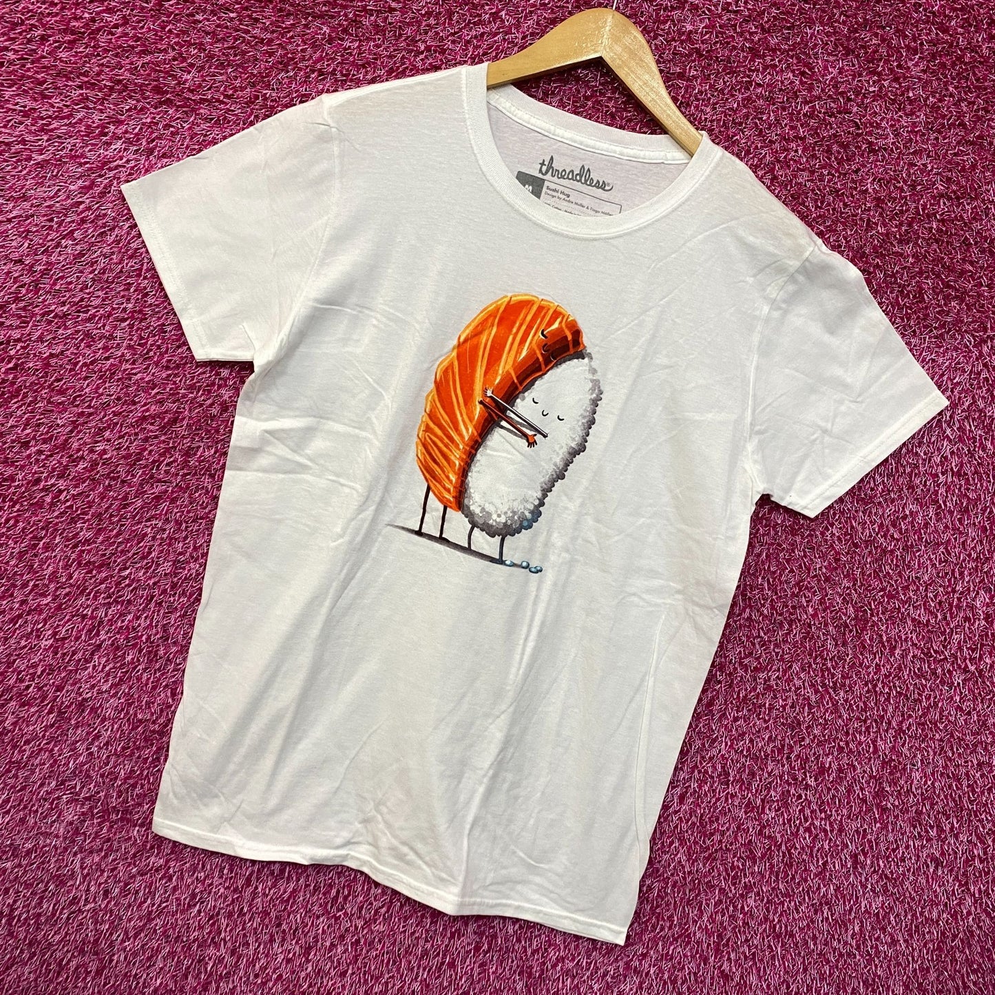 Hugging sushi white Tshirt size medium