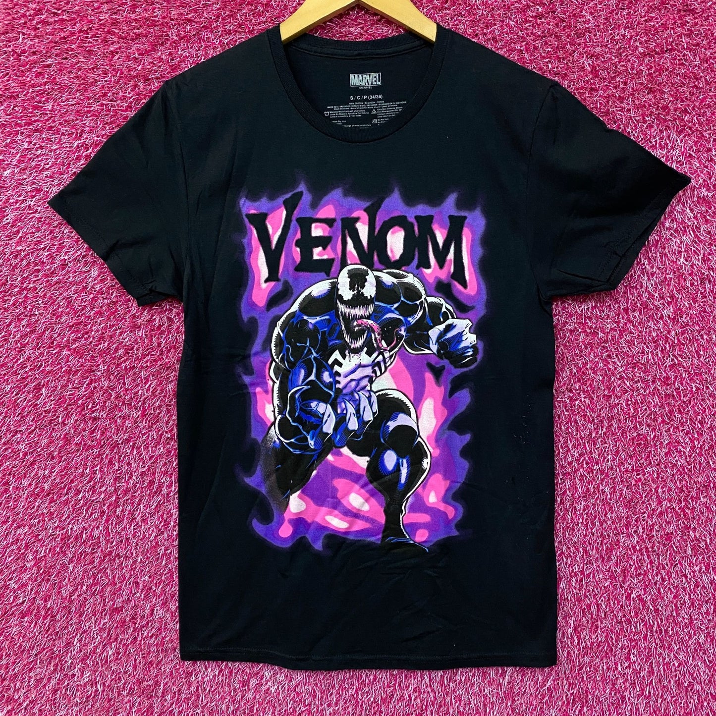 Venom Spiderman Villain Purple Haze Marvel Comics Tee Small