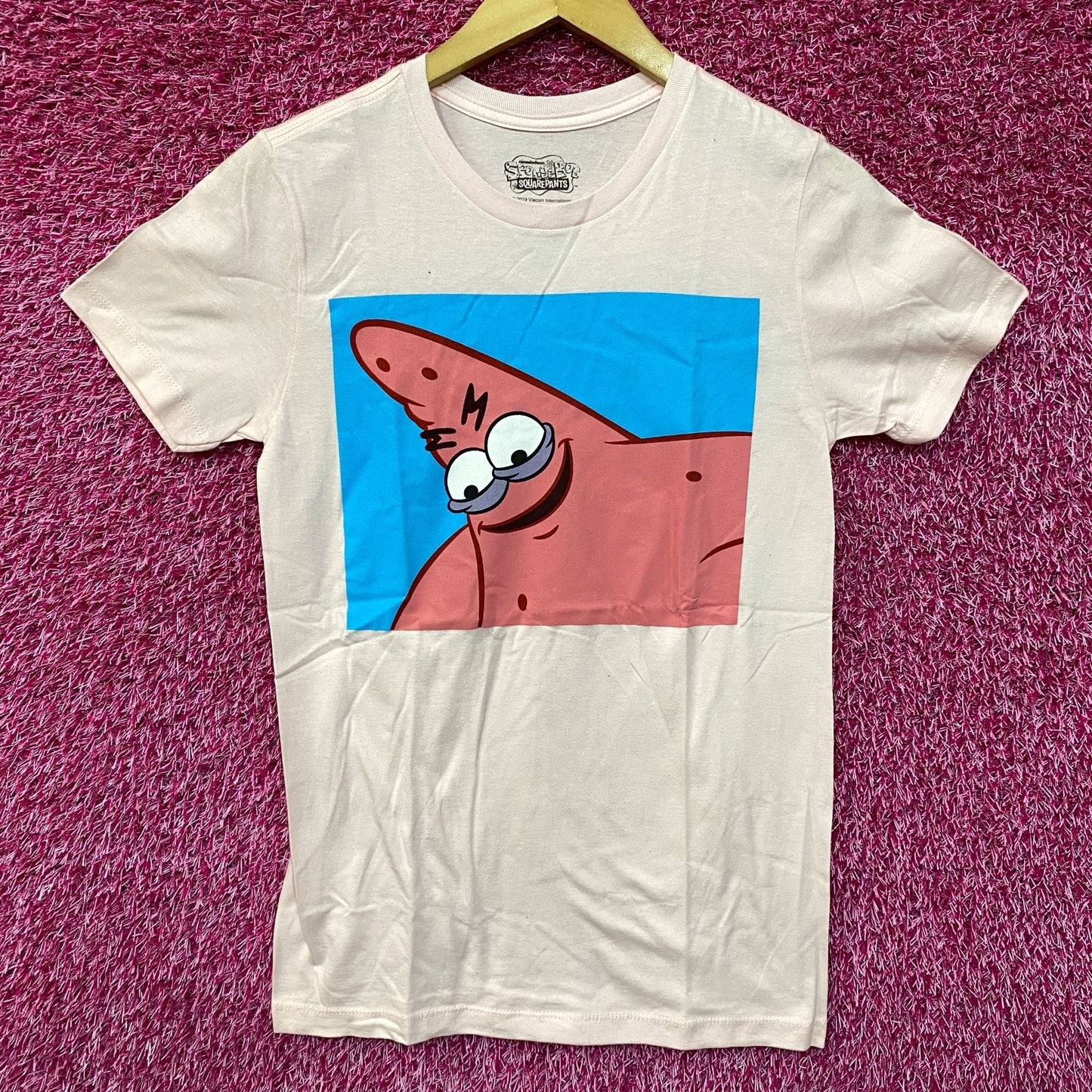 Nickelodeon Spongebob SquarePants Patrick Meme Pink T-Shirt Extra Small