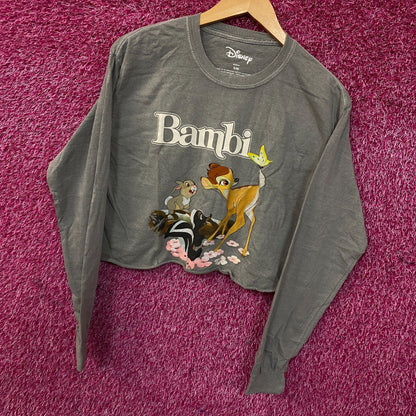 Disney Bambi Cropped Long-Sleeve Graphic Tee Small