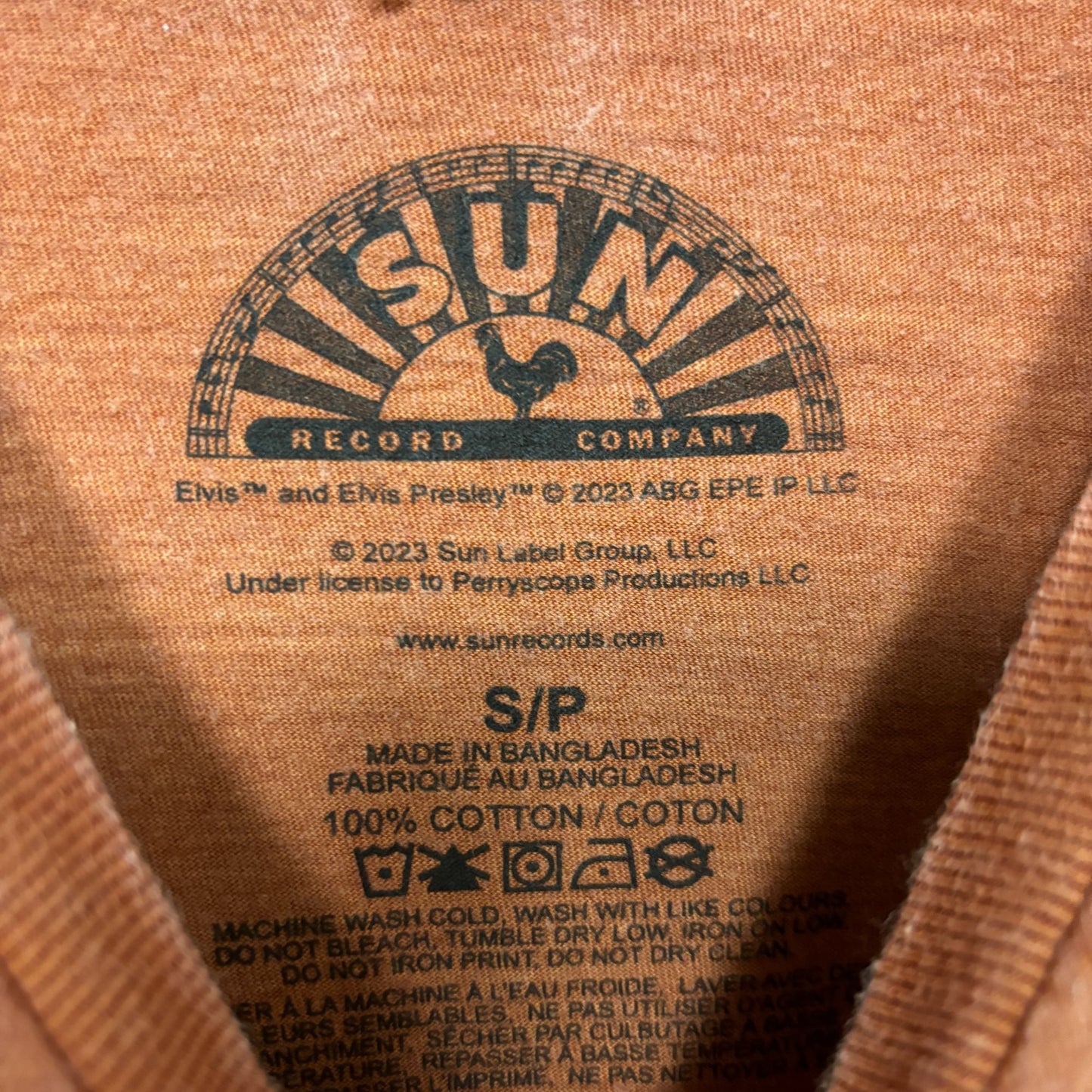 Elvis Presley The King of Rock n Roll Sun Record Company Rock Tee S
