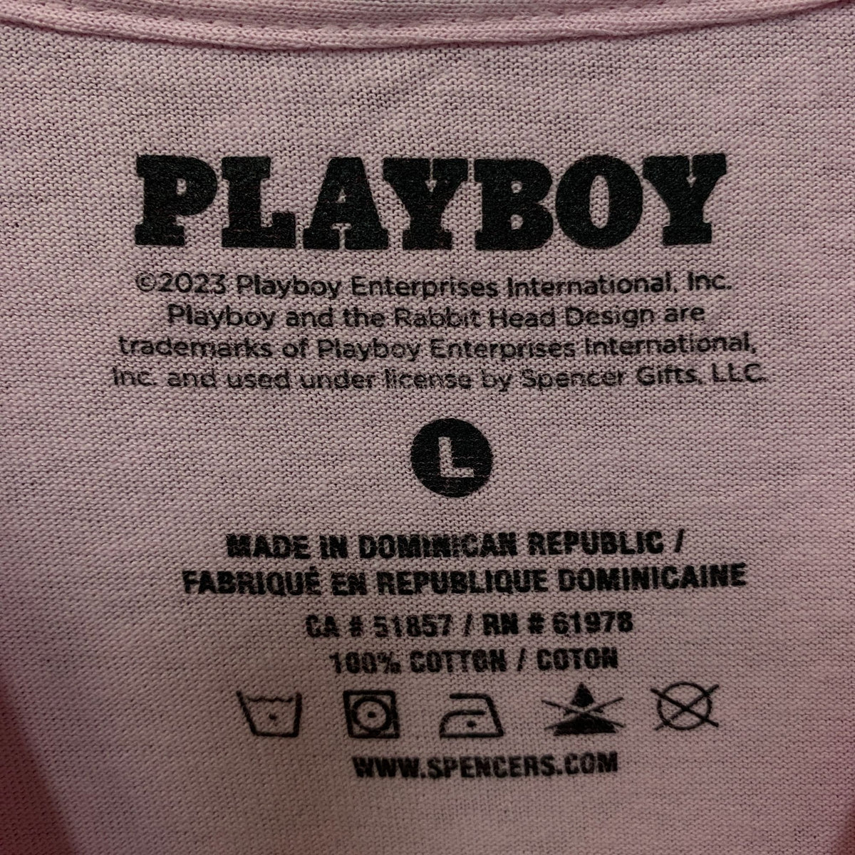 Playboy Triple Bunny Logo Rhinestone Graphic T-Shirt Large