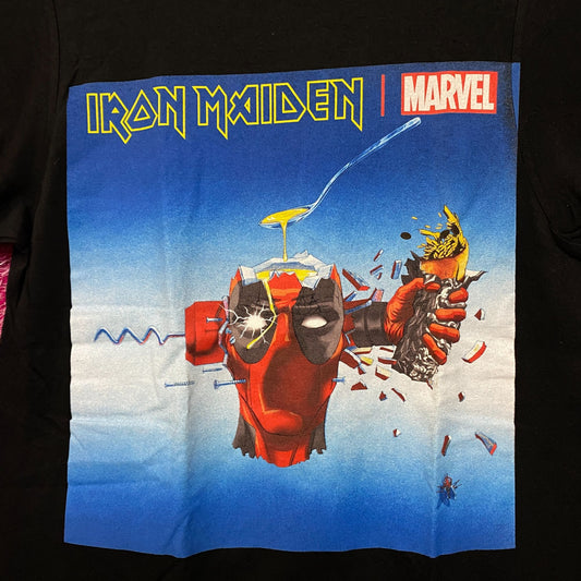 Iron Maiden X Marvel Deadpool Can I Play with Madness Rock Tshirt size Small