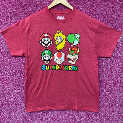 Nintendo Super Mario Bros Character Collage Graphic T-Shirt Large