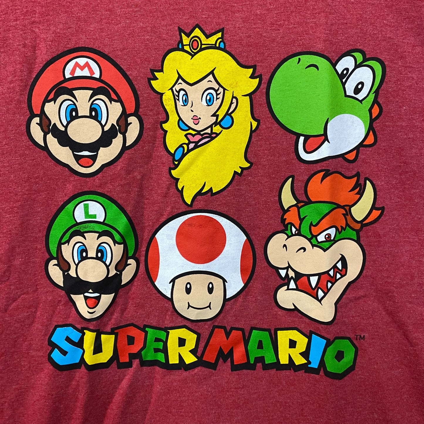 Nintendo Super Mario Bros Character Collage Graphic T-Shirt Large