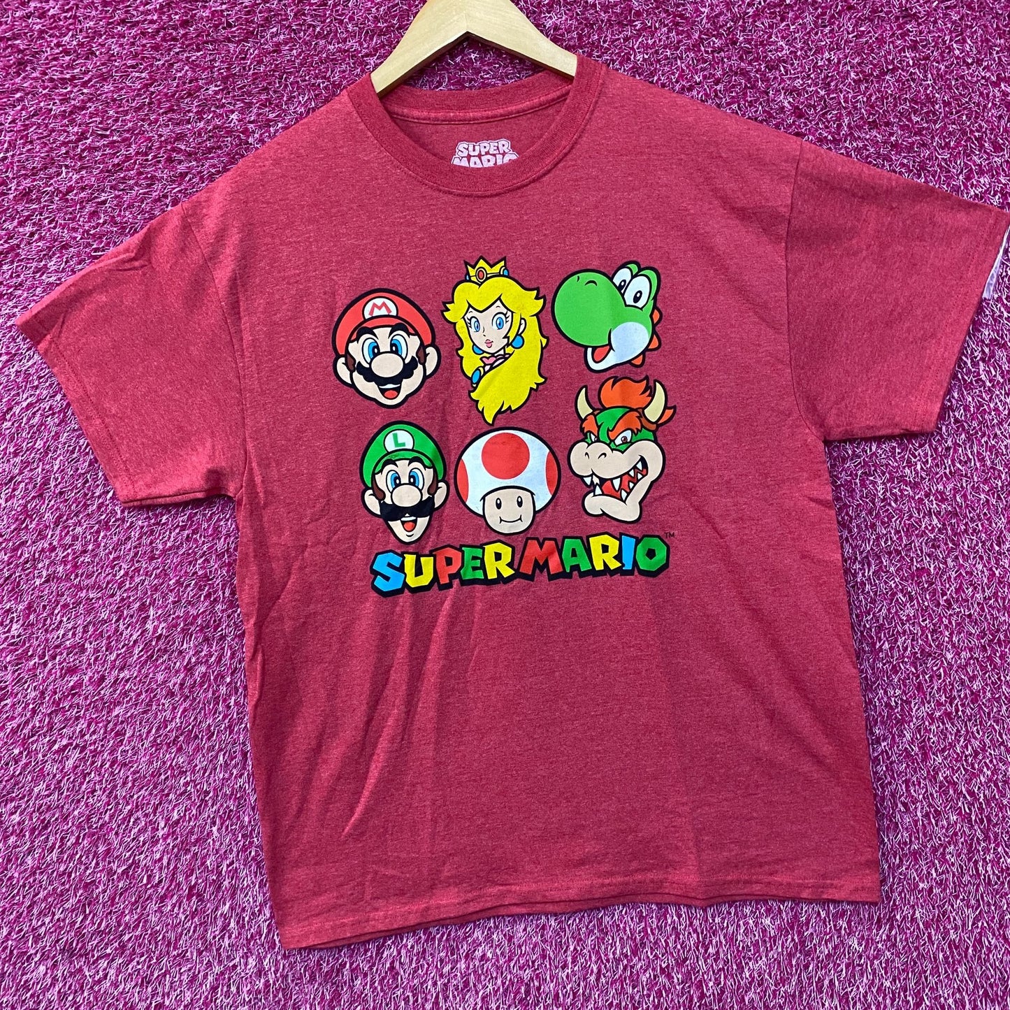 Nintendo Super Mario Bros Character Collage Graphic T-Shirt Large