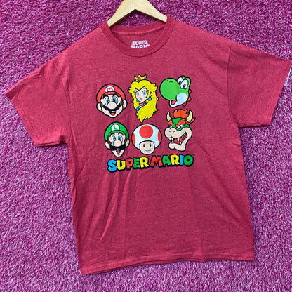 Nintendo Super Mario Bros Character Collage Graphic T-Shirt Large