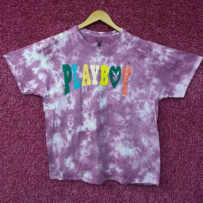 Playboy Colorful Arc Logo Tie-Dye Graphic T-Shirt XL