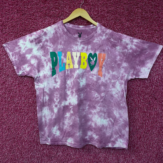 Playboy Colorful Arc Logo Tie-Dye Graphic T-Shirt XL