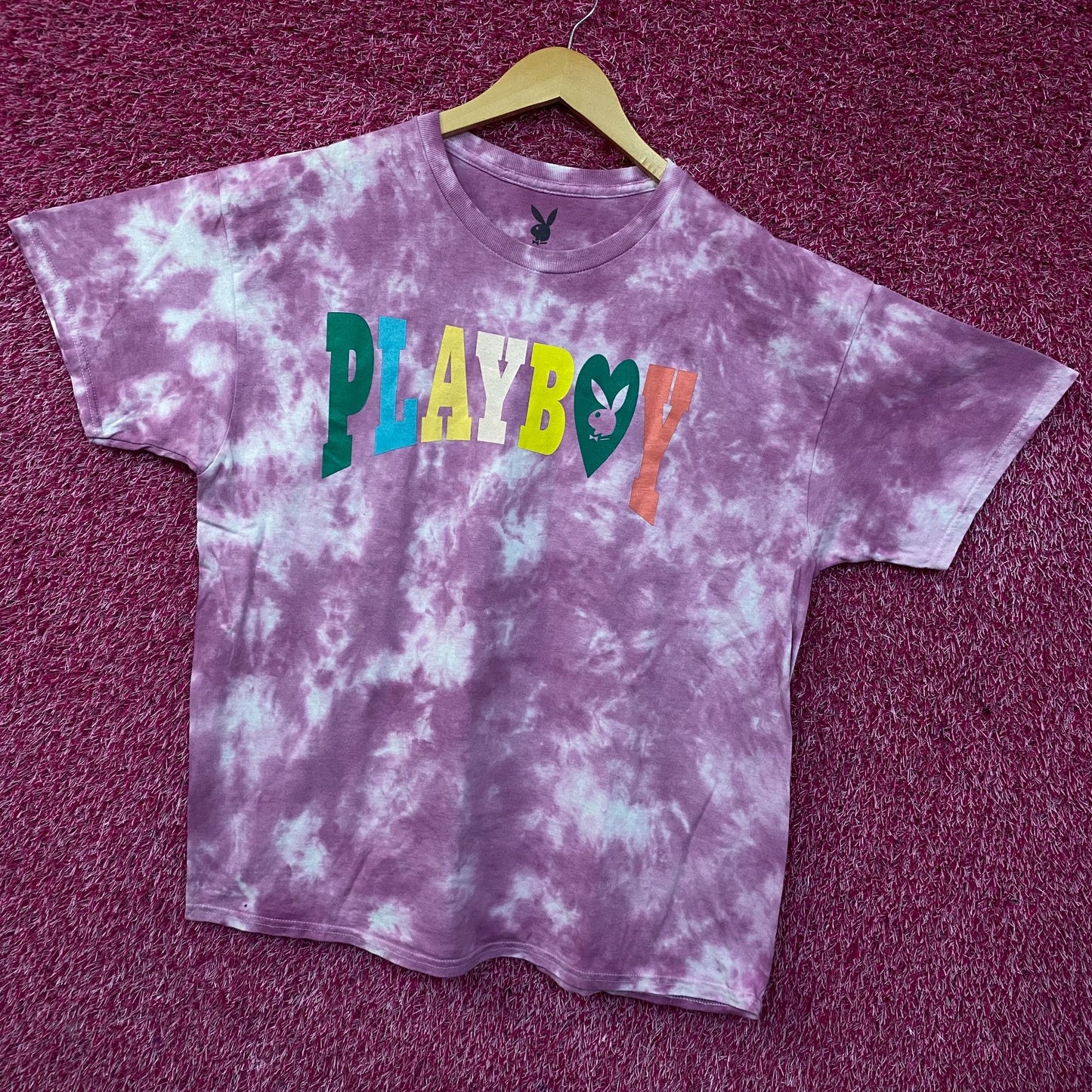 Playboy Colorful Arc Logo Tie-Dye Graphic T-Shirt XL