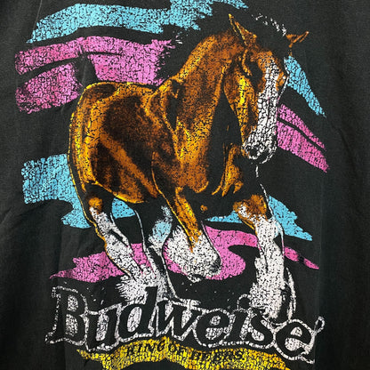Junk Food Brand Budweiser Clydesdale Graphic T-Shirt Medium