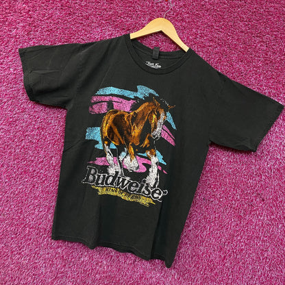 Junk Food Brand Budweiser Clydesdale Graphic T-Shirt Medium