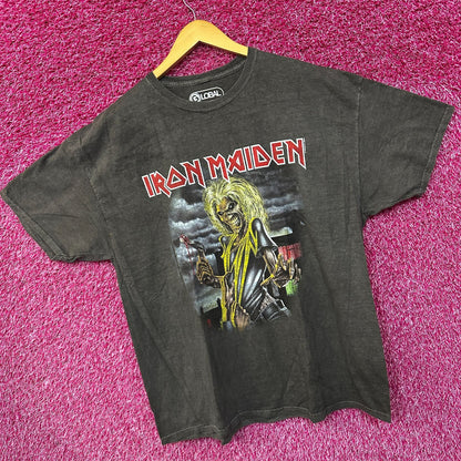 Iron Maiden Killers Gray Mineral wash oversized tee Large