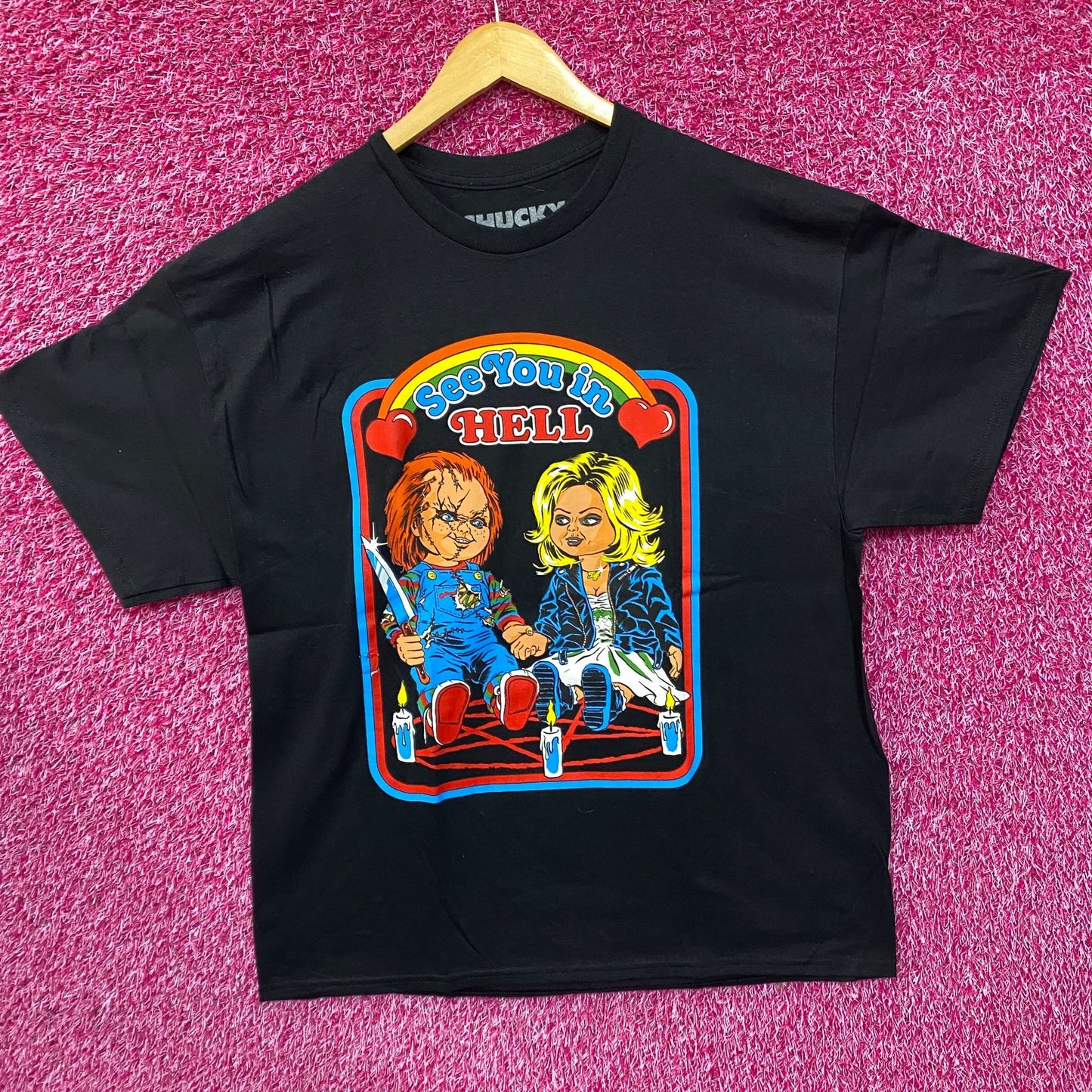 Steven Rhodes Chucky See You In Hell Tarot Card T-Shirt XL