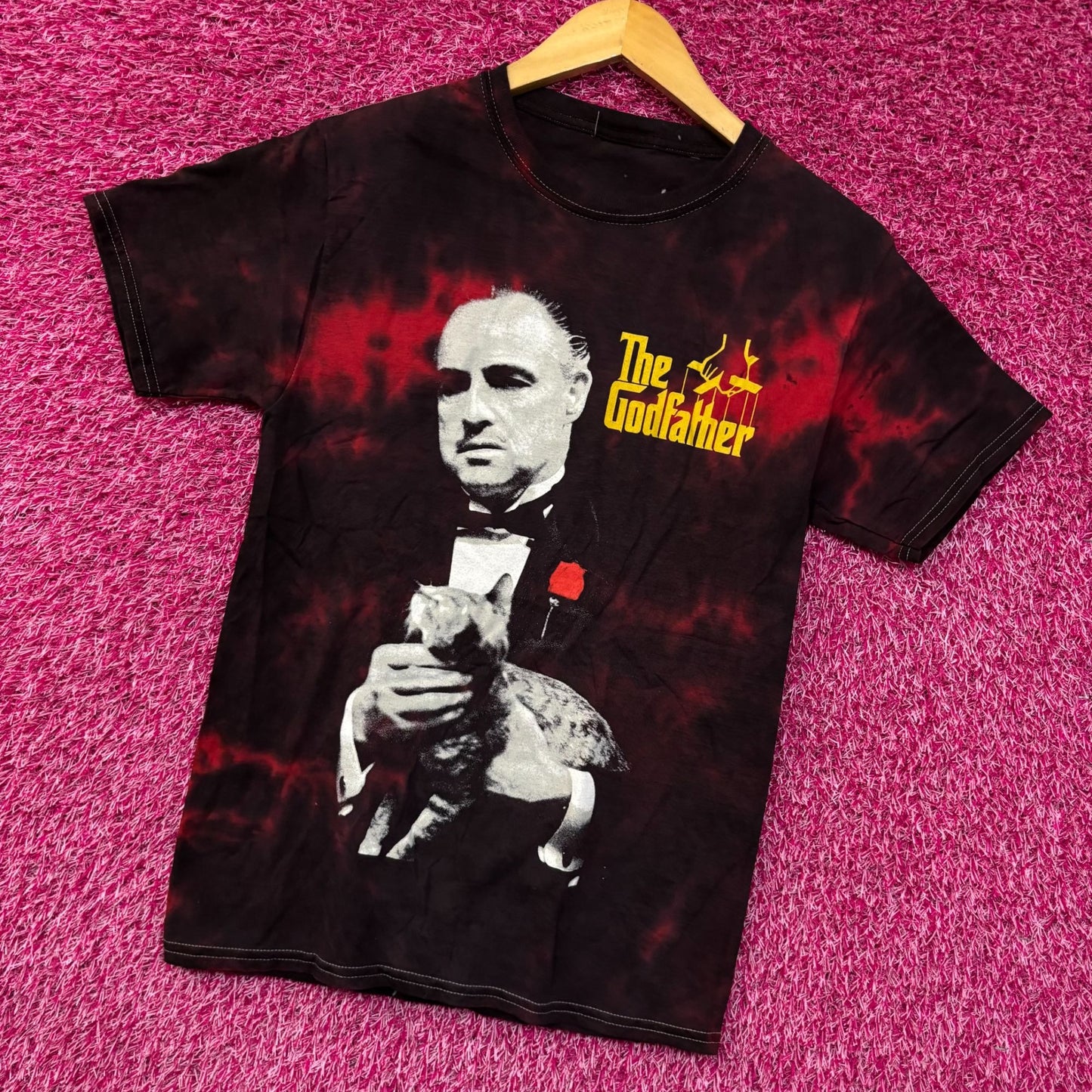 The Godfather and Cat Graphic Design T-Shirt Extra Small