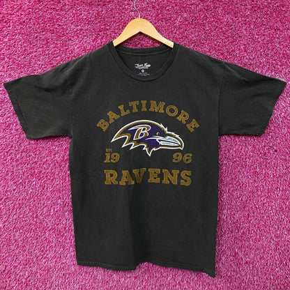 Junk Food Baltimore Ravens Establishment Retro Vintage Style Graphic T-Shirt Medium