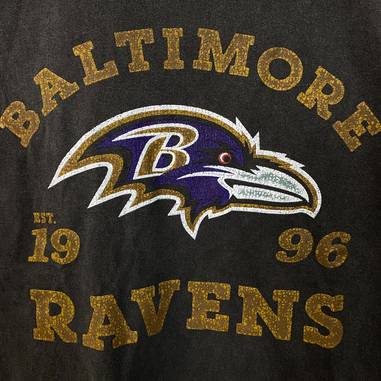 Junk Food Baltimore Ravens Establishment Retro Vintage Style Graphic T-Shirt Medium