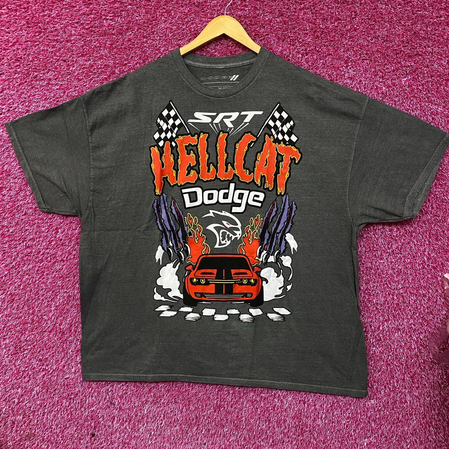 Dodge Hellcat SRT Racing Car Poster T-Shirt 3X