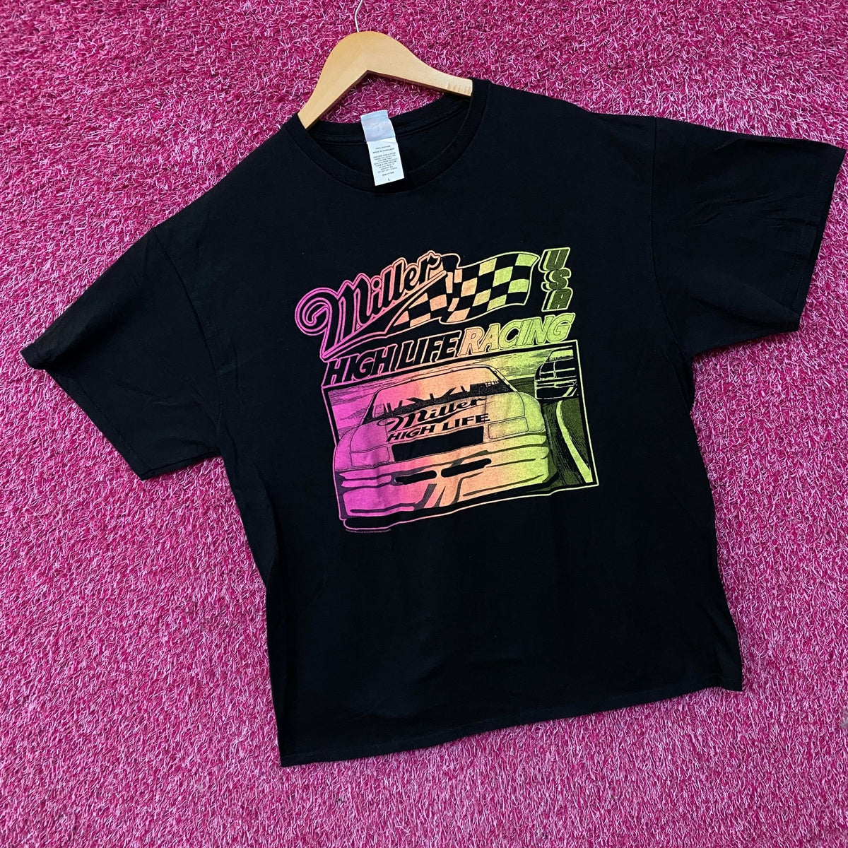 Junk Food Clothing Miller High Life Racing Graphic T-Shirt Large