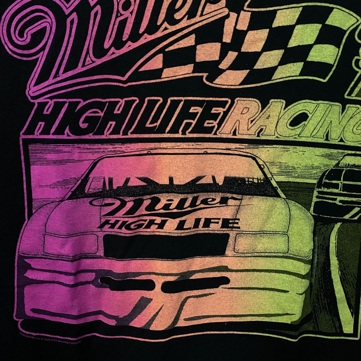 Junk Food Clothing Miller High Life Racing Graphic T-Shirt Large