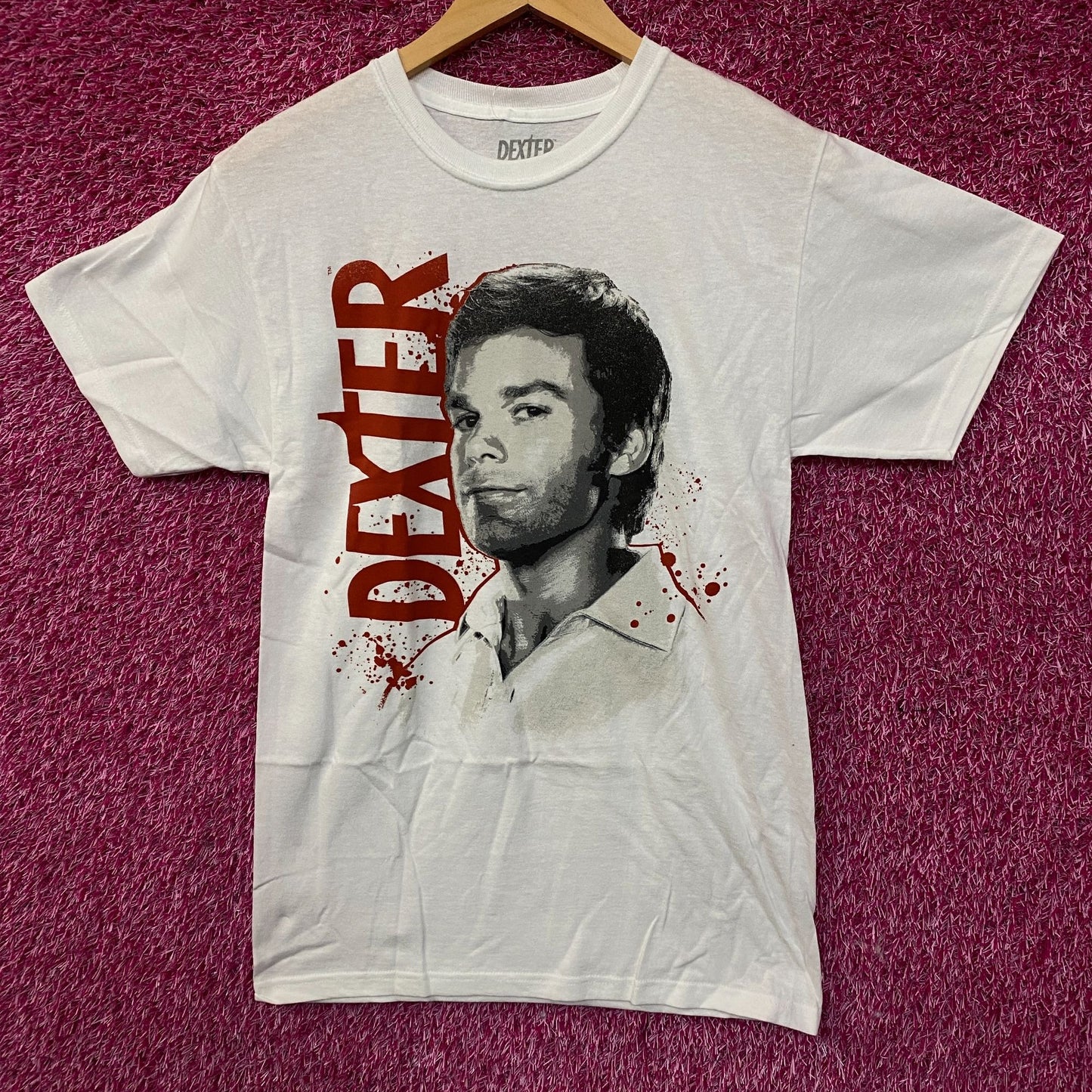 Dexter Blood Splatter Portrait T-Shirt Small