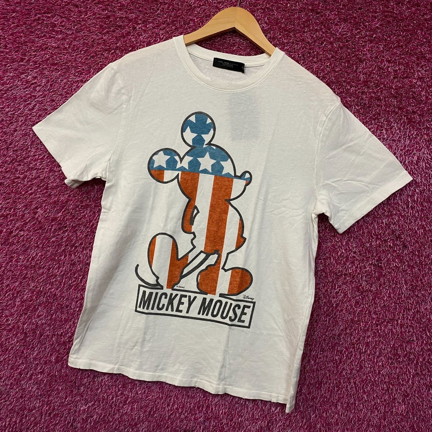 Disney Mickey Mouse USA Ears Graphic T-Shirt Medium