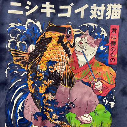 Black Matter The Cat and the Koi Graphic Design Tank Top Extra Small