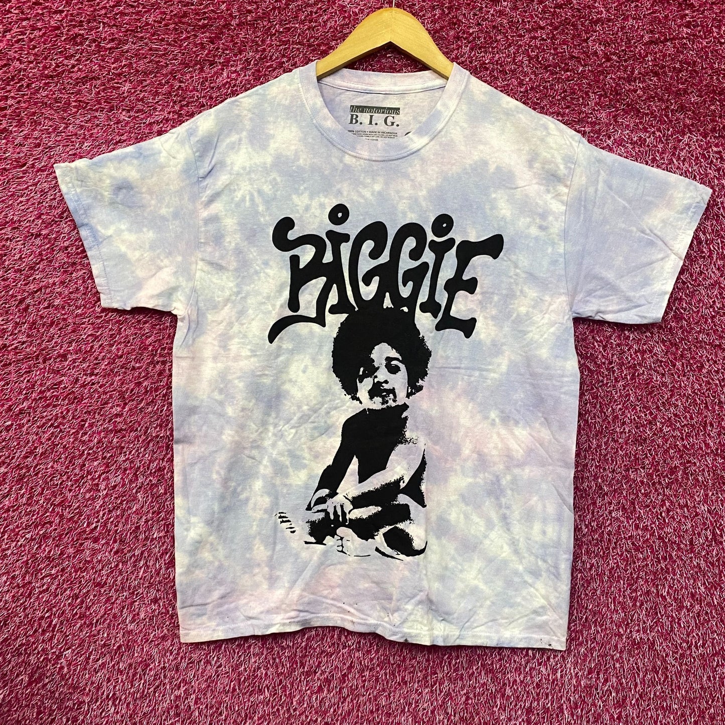 The Notorious B.I.G Baby Biggie Lavender Tie Die T-Shirt Large