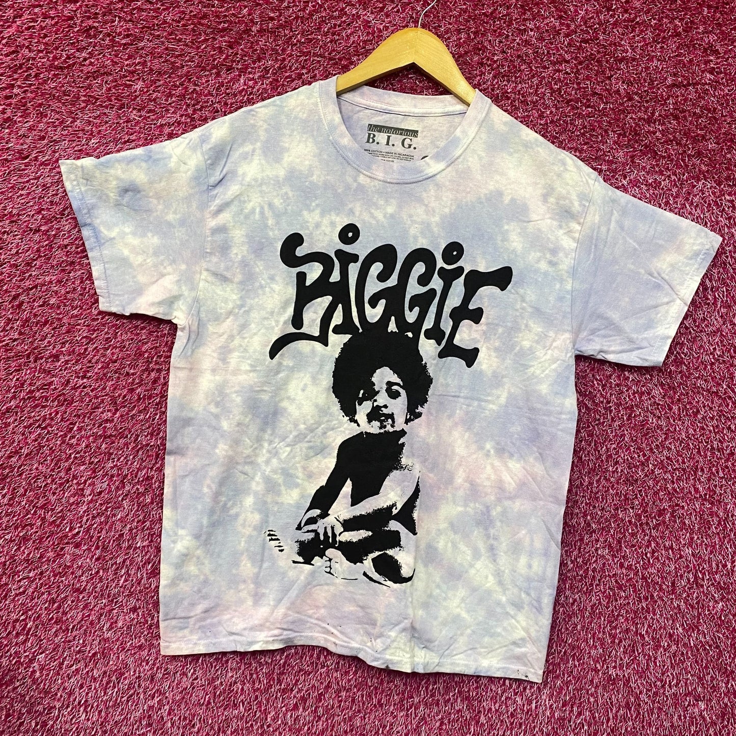 The Notorious B.I.G Baby Biggie Lavender Tie Die T-Shirt Large