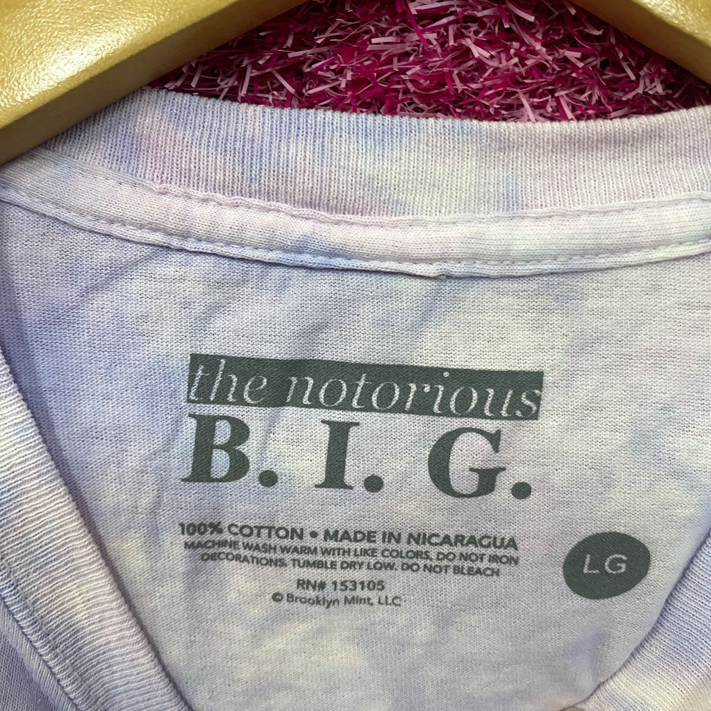 The Notorious B.I.G Baby Biggie Lavender Tie Die T-Shirt Large