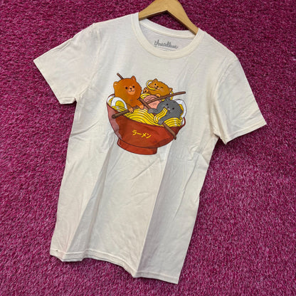 Threadless Ramen and Cats Kawaii Graphic Design T-shirt Small