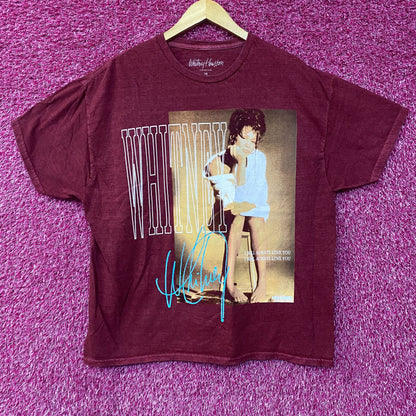 Whitney Houston I Will Always Love You Washed Graphic Burgundy T-Shirt XL