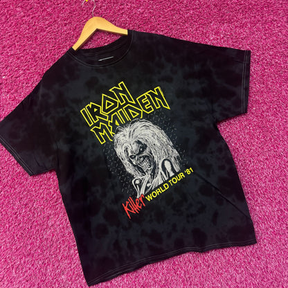 Iron Maiden 1981 Killer World Tour Oversized Metal Tie Dye M