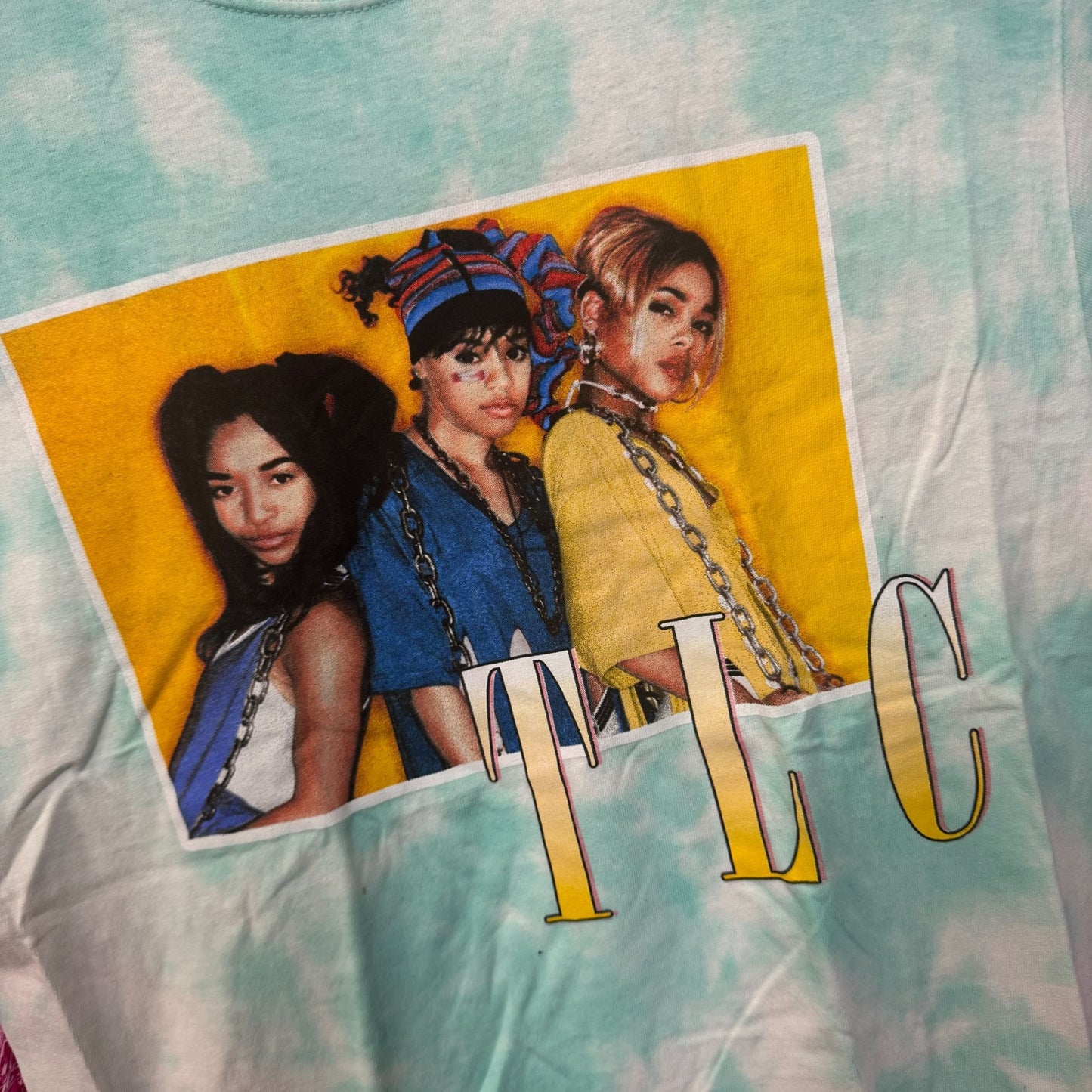 TLC T-Boz Lisa Left Eye Chilli Poster Soul Group Tie Dye M