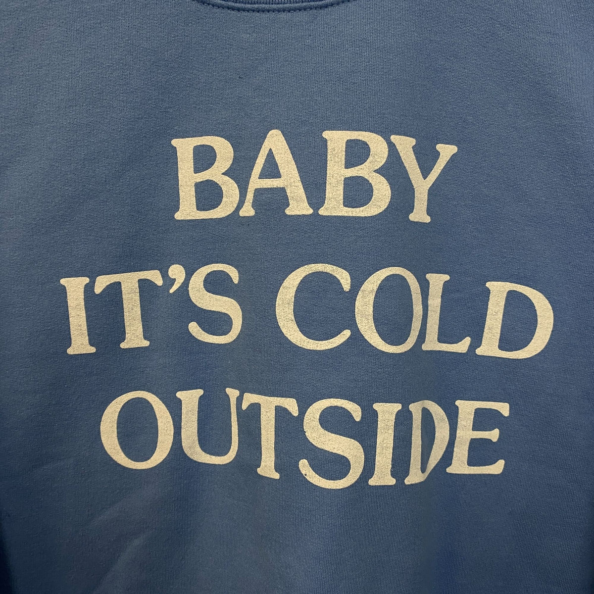 Junk Food "Baby It's Cold Outside" Cropped Crewneck Sweatshirt Large