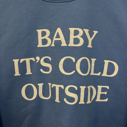 Junk Food "Baby It's Cold Outside" Cropped Crewneck Sweatshirt Large
